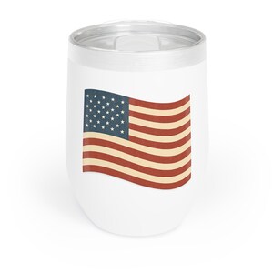 Patriotic Wine Tumbler, America Wine Glass, Independence Day Gift, 4th of July Decor, Red White Blue, Patriotic Party Favor, USA Wine Mug