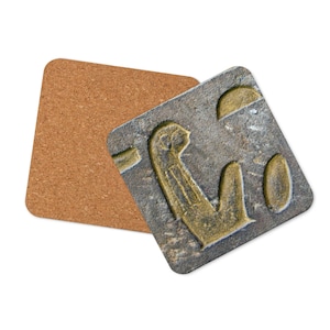 Egyptian Hieroglyphs: Cork-Backed Coaster