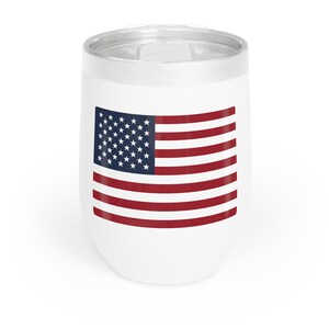 Patriotic Wine Tumbler, America Wine Glass, Independence Day Gift, 4th of July Decor, Red White Blue, Patriotic Party Favor, USA Wine Mug