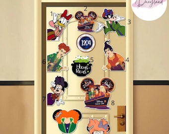 Personalized Halloween Magnet for Disney Cruise, Hocus Pocus Sanderson Sisters Family Stateroom Door Sign