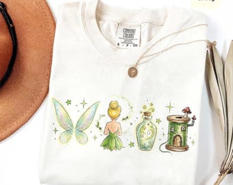 Comfort Colors Vintage Disney Tinker Bell Shirt, Neverland Fairy Tee, Disneyworld Shirts, Magical Disney Vacation Tee, Disney Princess Shirt