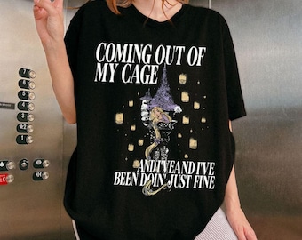 Retro Our Coming Out of My Cage And I've Been Doin' Just Fine Shirt, Tangled Lanterns Te, I Sat Alone In My Tower, Disney Princess Aesthetic