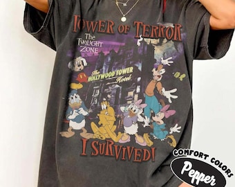 Retro Disney Tower of Terror Shirt, Mickey Mouse Hollywood Tower Tee, Twilight Zone Disney Ride T-Shirt, Spooky Halloween Disney Outfit