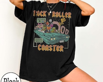 Retro Rock n' Roller Coaster-t-shirt, Mupparna-inspirerad temaparkst-t-shirt, matchande familjeresa 2026-semestertröjor från Hollywood Studios