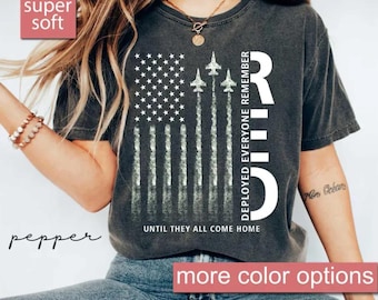 Comfort Colors RED Friday Shirt, Remember Everyone Deployed Tee, Military American Flag, Patriotic Soldier Support, Veteran Family Gift