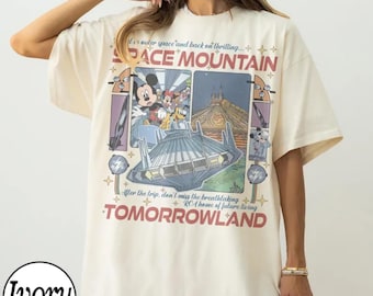 Vintage Disney Space Mountain Mickey and Friends Shirt, Tomorrowland Magic Kingdom Ride Tee, Disneyland Family Trip Matching Vacation Shirt