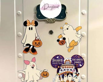 Personalized All Characters Ghost Halloween on the High Seas Disney Cruise Magnet, Mickey and Friends Pooh Family Cruise Ship Stateroom Door