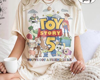 Vintage Toy Story 1995 Comfort Colors Shirt, Retro Woody Buzz Lightyear Tee, Youve Got A Friend In Me Tee, Pixar Fest Family Vacation Gift