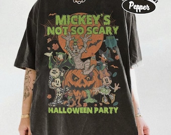 Vintage Disney Halloween Mickey's Not So Scary Halloween Party 2026 Shirt, Mickey And Friends Halloween Shirt, Disney Halloween Trip Tee