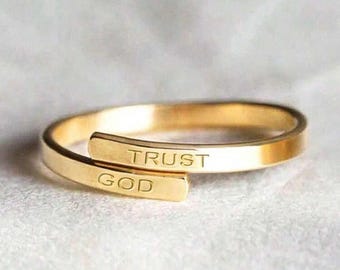 Trust God Ring: Stainless Steel Adjustable Two-Layer Ring