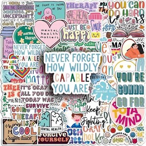 60 Mental Health Awareness Stickers: Inspiring Doodles