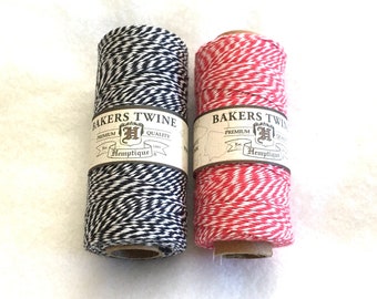 Bakers Twine-Hemp Twine-Black and Red-Cording-Gift Wrap-DIY Crafts-Bible Journaling-Scrapbooking-Card-Making-Embellishments-Craft Ribbon