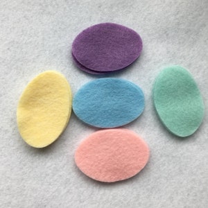 Felt Pastel Easter Egg Shapes Small Size 50 Die Cut Felt Eggs-DIY Crafts-Easter Pastel Colored Felt Egg Shapes-DIY Felt Spring Kit image 3