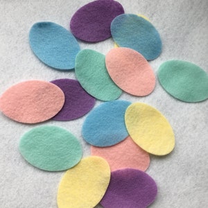 Felt Pastel Easter Egg Shapes Small Size 50 Die Cut Felt Eggs-DIY Crafts-Easter Pastel Colored Felt Egg Shapes-DIY Felt Spring Kit image 1