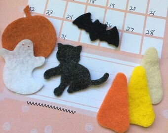 Halloween Felt Shapes-Halloween Decorations-Bible Journaling-Planner-Embellishments-Iron On Applique-Felt Shapes-Teacher Gifts-Quiet Books