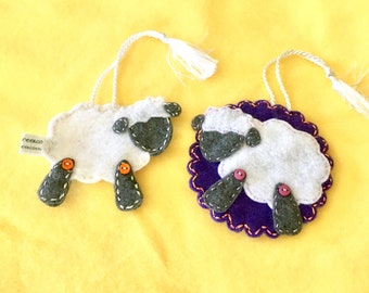 Felt Sheep Ornaments-Lamb Bible Bookmarks-Easter Decorations-Easter Ornaments-Bible Accessory-Fabric Charms-Faith Gifts-Handmade Ornament