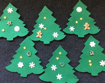 DIY Felt Christmas Trees Ornaments Kits-Evergreen Holiday Trees-Christmas Kits-Felt Appliques-Holiday Garland-Quiet Books-Bible Journaling