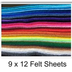 Felt-Felt Sheets-9x12 inch-Craft Felt-Bulk Felt-Made in USA-Craft Supplies-Soft Felt-Single Sheets-Eco-Fi Felt-Arts & Crafts-Kunin Felt