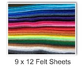 Felt Sheets-9x12 Individual Felt Sheets-Choose Own Color-Bulk Felt-Crafting Felt-Acrylic Felt Sheets-Eco-Fi Felt Pieces-DIY Arts Crafts