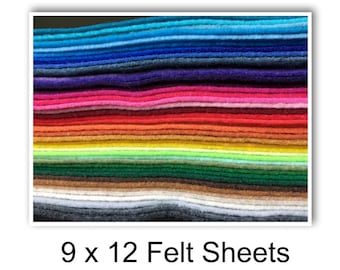 Felt-Felt Sheets-9x12 inch-Craft Felt-Bulk Felt-Made in USA-Craft Supplies-Soft Felt-Single Sheets-Eco-Fi Felt-Arts & Crafts-Kunin Felt