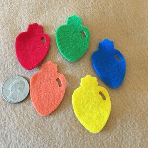 Felt Small Christmas Light Bulbs-DIY Kits Holiday Parties-Christmas Ornaments-Embellishments-Bible Journaling-Planner Icons- Quilt Appliques