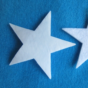 2.5 Inch Adhesive Backed Felt Stars-Iron On Felt Stars- Quilting-Fabric Appliques-Hair Accessories Decorations-Costume Embellishments