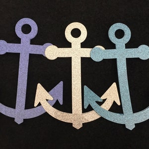 Glitter-Iron-On-Anchor Appliques-Glitter Heat Transfers-Bible Journaling-Faith Vinyl Applique-Illustrated Art Faith Decal-Maritime Decor immagine 3