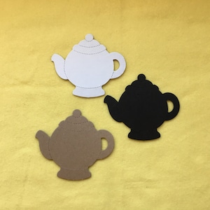 Blank Chipboard Teapot Shapes-Teapot Die Cuts-Teapot Templates-Unfinished Chipboard Teapot-Garland Decor-Bridal Shower Decor-Ornament Blanks