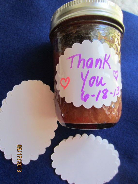 Removable White Dry Erase Labels Jar Labels Scallop Oval Etsy