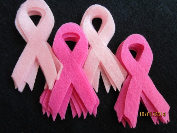Felt Awareness Ribbons-50-pink Ribbons-cancer Ribbons-race for the