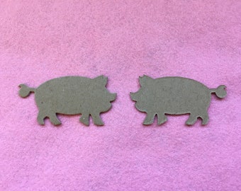 Pig Blanks-DIY Chipboard-Alterable Chipboard Pigs-Decor-Unfinished-Party Decor-Birthday Crafts-Planner Accessories- Piggy Cupcake Toppers