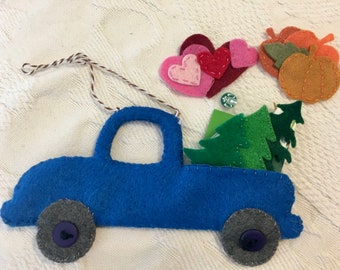DIY Felt Farmhouse Truck Ornament Kit: Holiday Craft