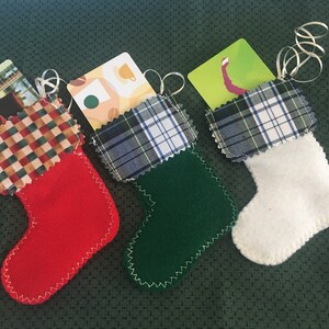 Gift Card Holder-Christmas Stocking Gift Card Holder-Farmhouse Style Ornament-Money-Credit Card Holder-Reusable Packaging-Planner Accessory