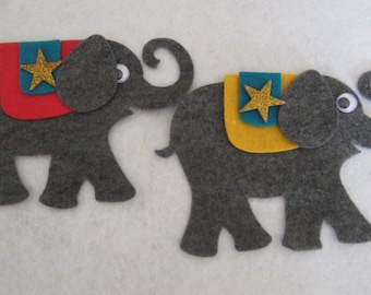 Felt Elephant Die Cuts-Circus Theme Shapes-DIY Kits for Parties and School-Elephant Ornaments-Party Crafts-Quiet Books-Personalize Gifts