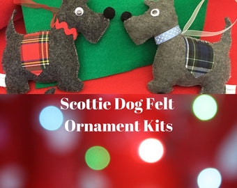 DIY Felt Scottie Dog Ornament Kit: Holiday Craft Project