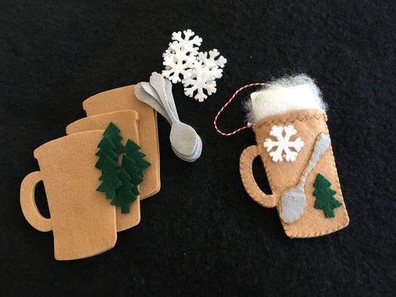 Felt Coffee Mug Ornament Kit-felt Gift Card Holder-coffee Crafts