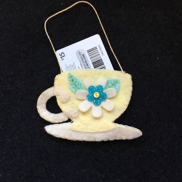 Felt Tea Cup Ornament Kit-Gift Card Holder-Mothers Day Crafts-"Make It"-Teacup-Handmade Holiday Gifts-Planner Accessories-Personalized Gift