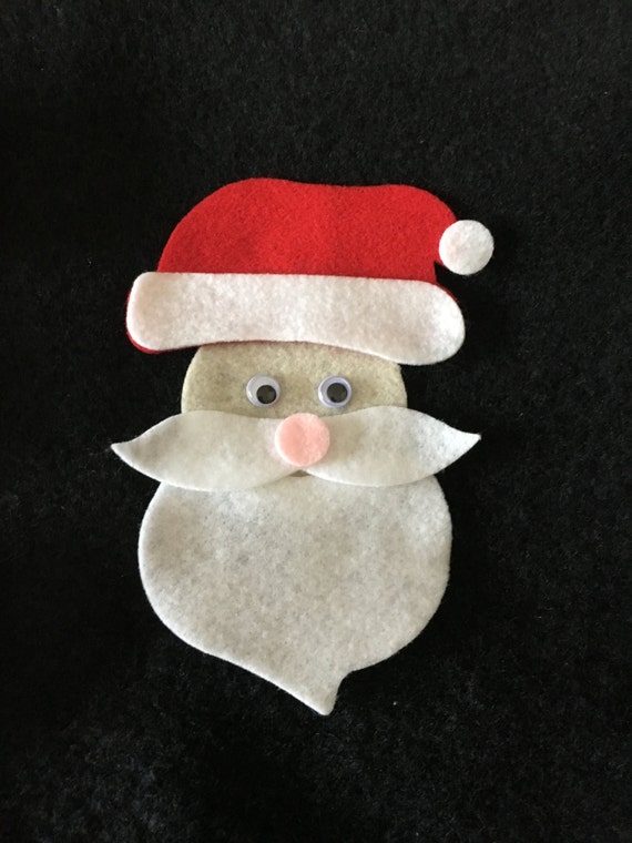 Felt Santa Claus Face Kitdiy Santa Claus Craftsvintage Etsy