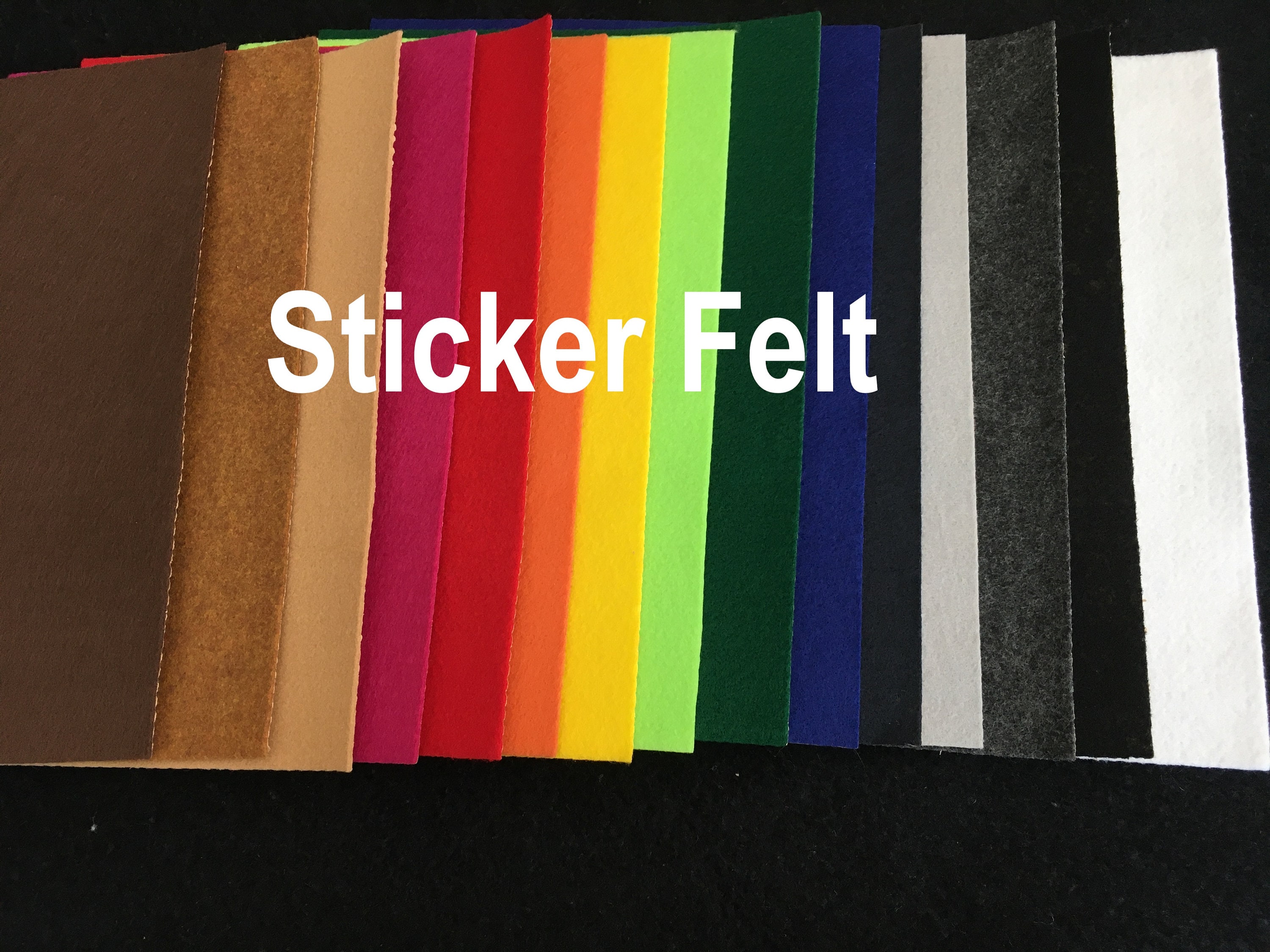 Self Adhesive Felt Fabric Sheets 40 Colors Assorted Sticky Back Felt Fabric Stiff Craft Felt Fabric Sticker for Art & Craft DIY Project 