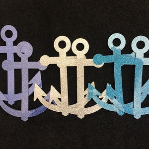 Glitter-Iron-On-Anchor Appliques-Glitter Heat Transfers-Bible Journaling-Faith Vinyl Applique-Illustrated Art Faith Decal-Maritime Decor immagine 2