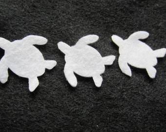 Felt Mini White Turtles-Wax Dipping Felt-Parties-Beach Weddings-Turtle Decoration-Bible Journal-Planner Accessories-Pre cut Applique Turtles