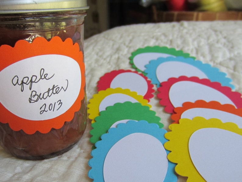Oval Canning Jar Stickersmason Jar Labels Scallop Oval Etsy