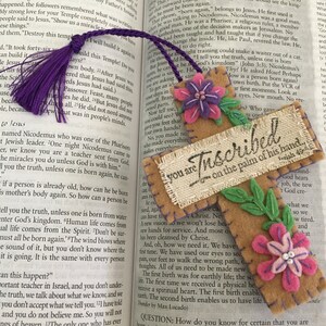 Felt Bookmark Crosses-Bible Journaling-Planner Accessory-Christian Women Gifts-Faith Inspired Gifts-Collage Art-Easter Gifts-Custom Bookmark image 8