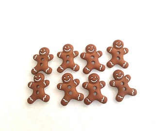 GingerBread Men Buttons-Ginger Bread Embellishments-Christmas Buttons-Decorations-Planner Accessories-DIY Maker Kits-Decorations