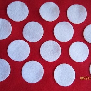50 Small White Felt Circles- 1/2&quot;-2-1/2&quot; -Assorted Sizes-Felt Die Cut Felt Circle-Minnie White Circles for Theme Parties-DIY Felt Circle Kit