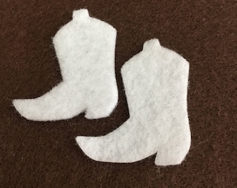 Cowboy Boots Felt Cut Out Shapes-Wax Dipping-Western Parties-Rodeo Decorations-Bible Journal-Planner Embellishments-50 Qty-You Choose Color