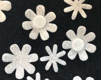 Felt White Daisy Flowers-DIY Kits for Independent Consultants Samples-Flower Layer Decoration-Embellishments-Wax Dipping-Planner Accessories