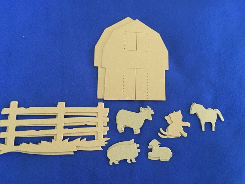 Farm Yard Chipboard Cutouts-Barn-Farm Animals-Die Cuts-Party Decor-Birthday Crafts-Planner Accessories-Cupcake Toppers-Card Making-Toppers