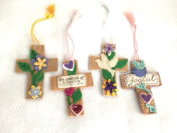 Felt Bookmark Crosses-Bible Journaling-Planner Accessory-Christian Women Gifts-Faith Inspired Gifts-Collage Art-Easter Gifts-Custom Bookmark