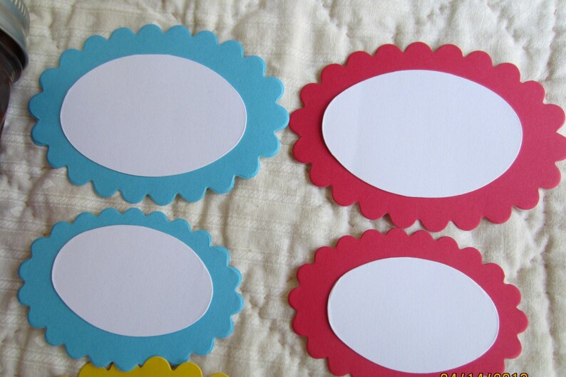 Oval Canning Jar Stickersmason Jar Labels Scallop Oval Etsy